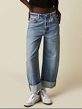 Citizen's Of Humanity Ayla Cuffed Cropped Wide-Leg Jeans